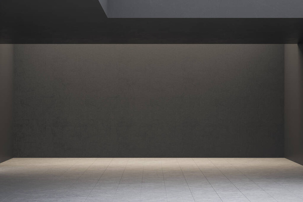 Minimalistic gray gallery interior - Valokuva, kuva