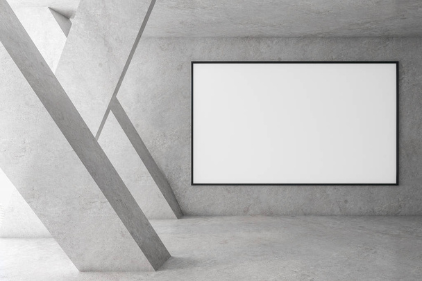 Minimalistic concrete interior with billboard - Foto, Imagem