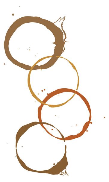 Отпечатки круга круга кофе на связанной границе
  - Вектор,изображение
