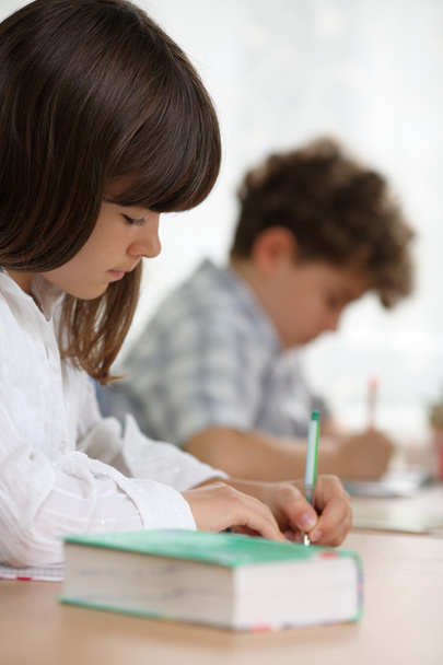 Girl and boy doing homework - Foto, Imagen