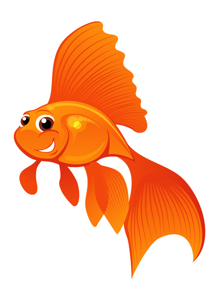Happy goldfish - Vector, Image