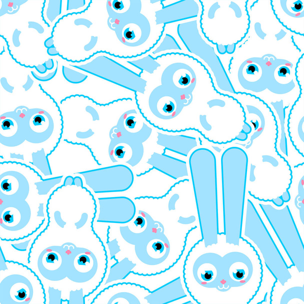 Cute Hare baby pattern seamless. Cartoon rabbit child background - Вектор,изображение