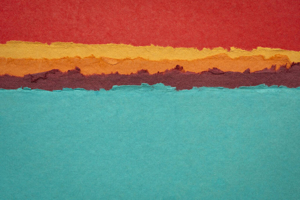 paisagem abstrata criada com papel indiano artesanal
 - Foto, Imagem