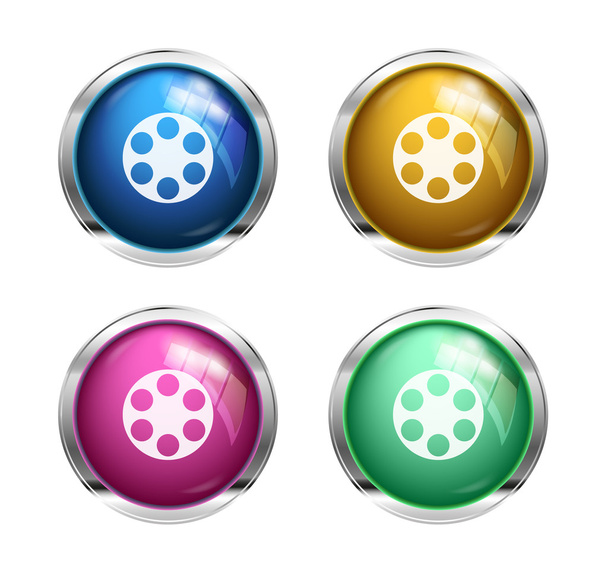 Блестящие кнопки кинотеатра
 - Вектор,изображение