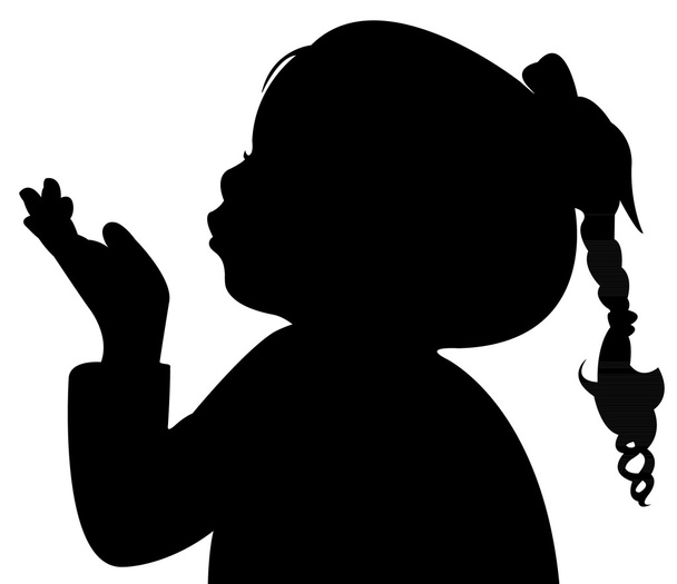 ένα παιδί φυσάει έξω, επικεφαλής διάνυσμα σιλουέτα - Διάνυσμα, εικόνα