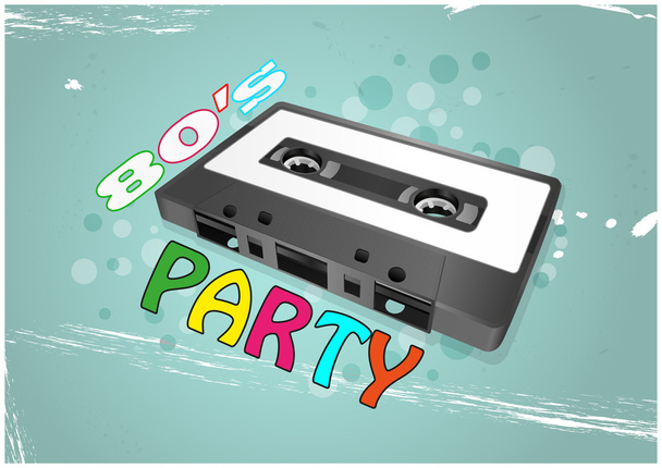 tape cassette party - Vector, Image
