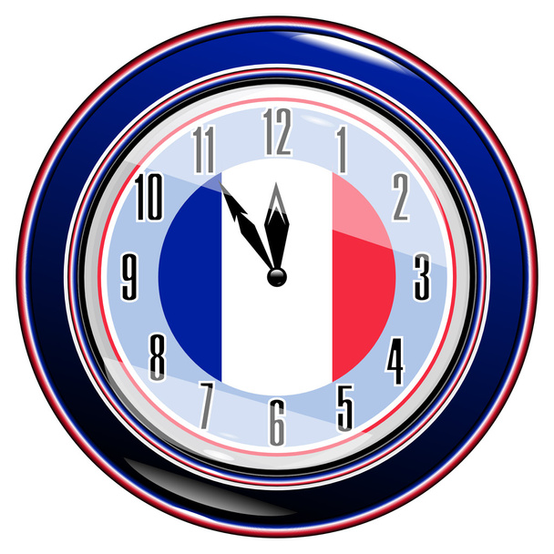 Clock with a flag of France - Vector, Image