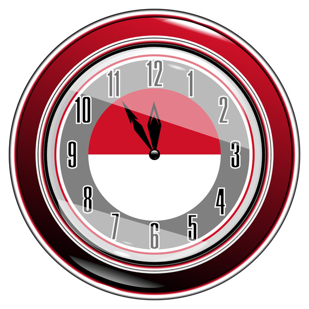 Clock with a flag of Monaco - Vector, Image