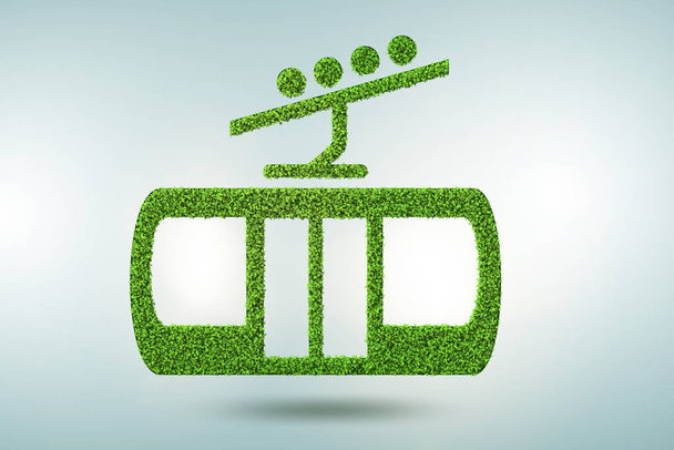 umweltfreundliches grünes Fahrzeugkonzept - 3D-Rendering - Foto, Bild