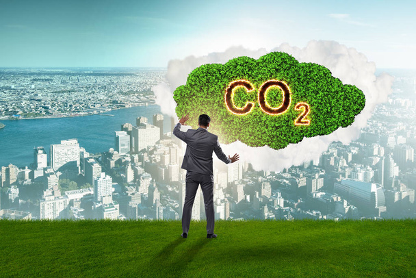 Ecologische concept van uitstoot van broeikasgassen - Foto, afbeelding