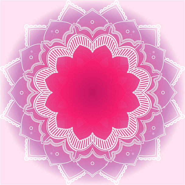 Мандала модели на розовом фоне
 - Вектор,изображение