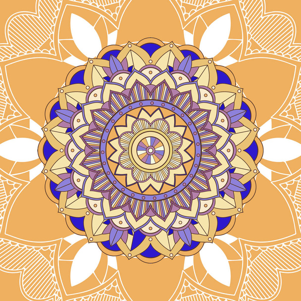 Mandala patterns on brown background - Vettoriali, immagini