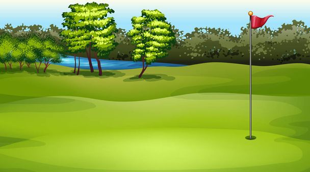 Фонова сцена поля для гольфу
 - Вектор, зображення