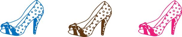 mulher sapatos ícone isolado no fundo branco
 - Vetor, Imagem