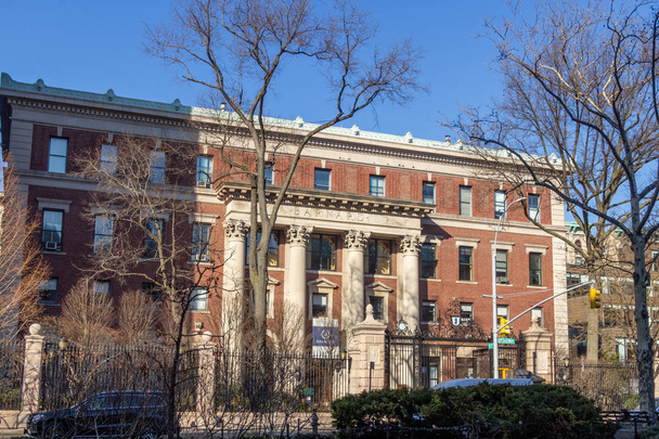 Nowy Jork, Ny / Stany Zjednoczone - 22 grudnia 2019: widok na Barnard College - Zdjęcie, obraz