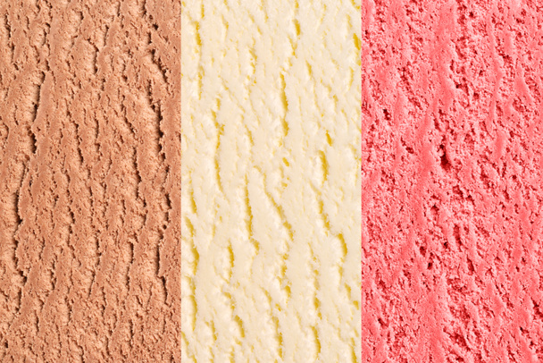 Neapolitan ice-cream texture or background. - Photo, Image