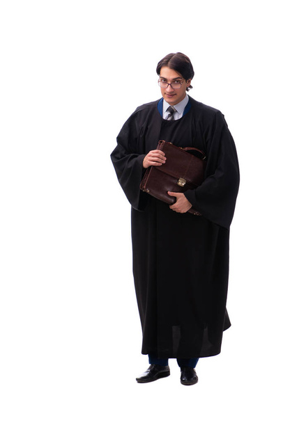 Молодой красивый судья изолирован на белом
 - Фото, изображение