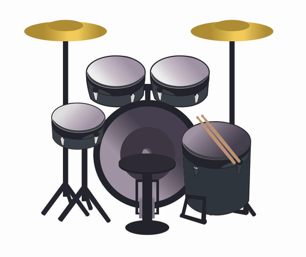 Vector of illustration music drum set logo vector eps format - Vektor, obrázek