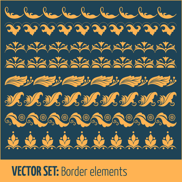 Vector set of border elements and page decoration elements - Vetor, Imagem