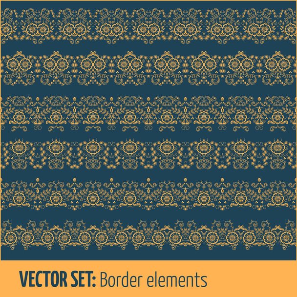 Vector set of border elements and page decoration elements - Vecteur, image