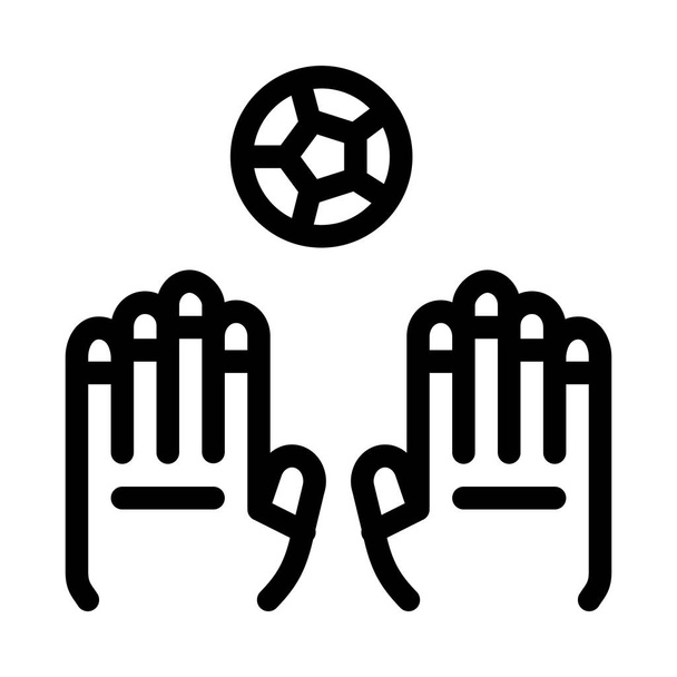 Obrys ikon brankáře zachycuje obrys ikon míče - Vektor, obrázek