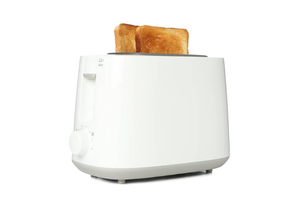 Toaster with bread slices isolated on white background - Photo, Image