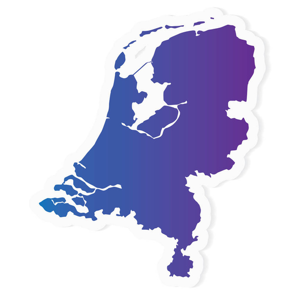 gradient Nizozemsko map- vektorová ilustrace - Vektor, obrázek
