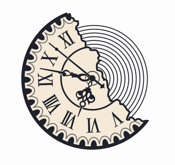 Logo d'horloge rétro et vintage design
 - Vecteur, image
