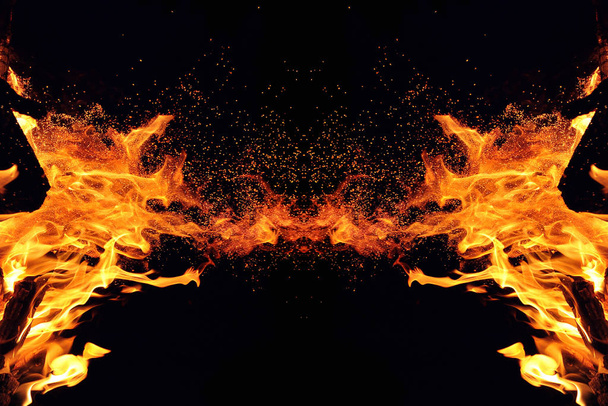 Abstraction, burning fire with sparks. Mystical type of butterfly or monster. - Foto, immagini