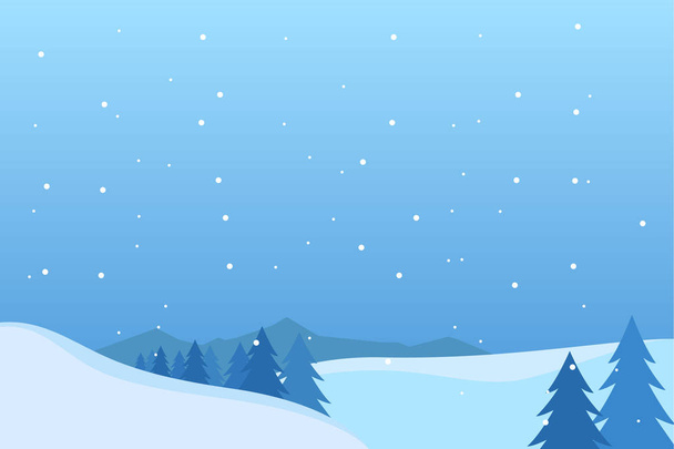 Cold blue Christmas snow background - Vecteur, image