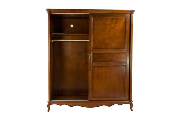 armario de madera marrón con dos puertas sobre un fondo blanco
 - Foto, Imagen