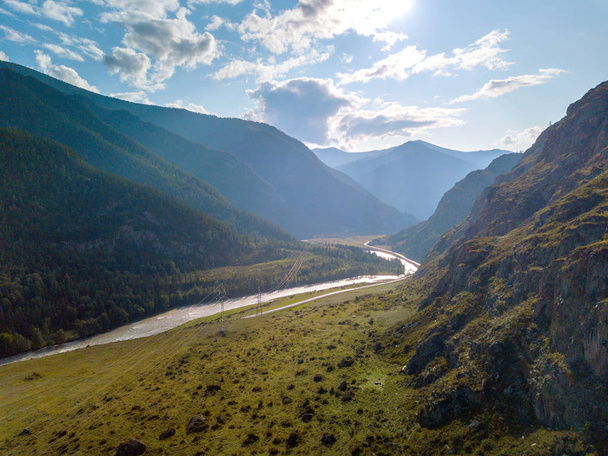 Drone view on Altai mountains - Zdjęcie, obraz