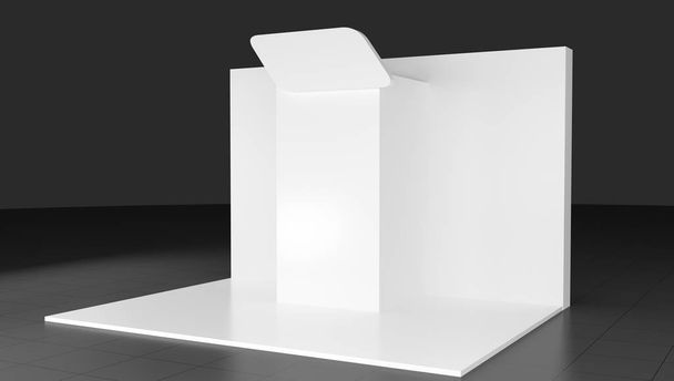 3D-Messestand 3d auf Hintergrund, isoliert - Foto, Bild