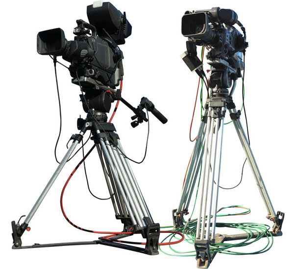 Professzionális TV stúdió digitális videó kamera állvány elszigetelt o - Fotó, kép