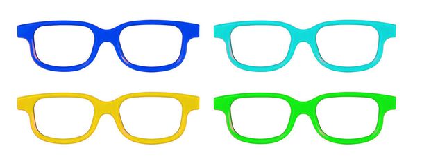 Set de gafas aisladas sobre fondo blanco
 - Foto, Imagen