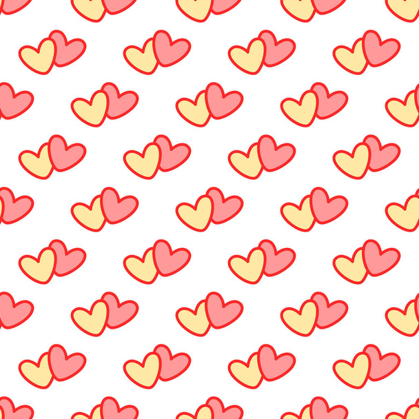 Χαριτωμένο ζευγάρι καρδιές μοτίβο - Διάνυσμα, εικόνα