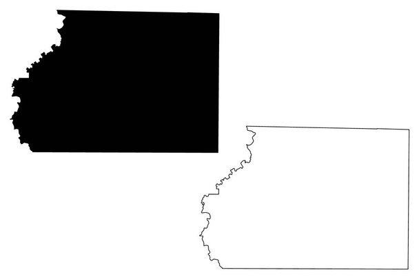 Ashley County, Arkansas (U.S. County, United States of America, USA, U.S., US) mapa vector illustration, scribble sketch Ashley map
 - Vector, imagen