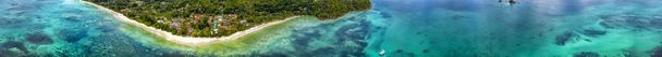 isla praslin seychelles paraíso playa avión no tripulado panorama paisaje anse volbert
 - Foto, Imagen