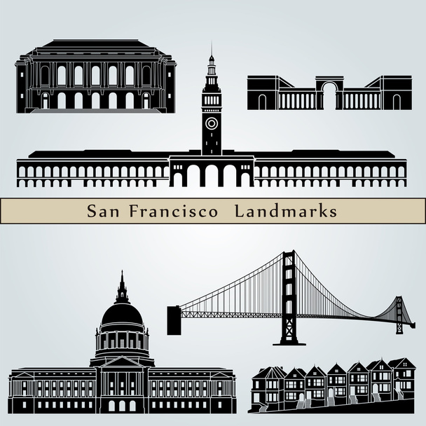 Сан-Франциско достопримечательности и памятники
 - Вектор,изображение