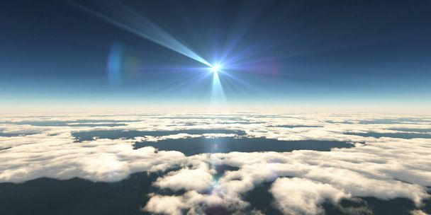above clouds sun ray, - Photo, Image