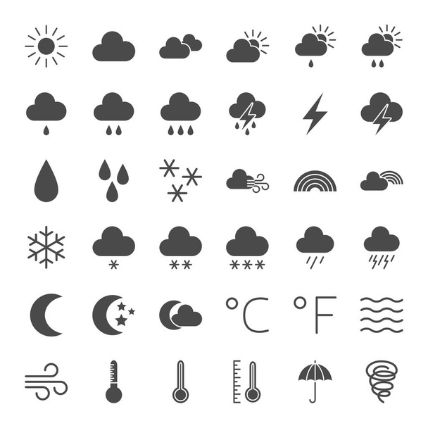 Погода Суцільні веб-іконки
 - Вектор, зображення
