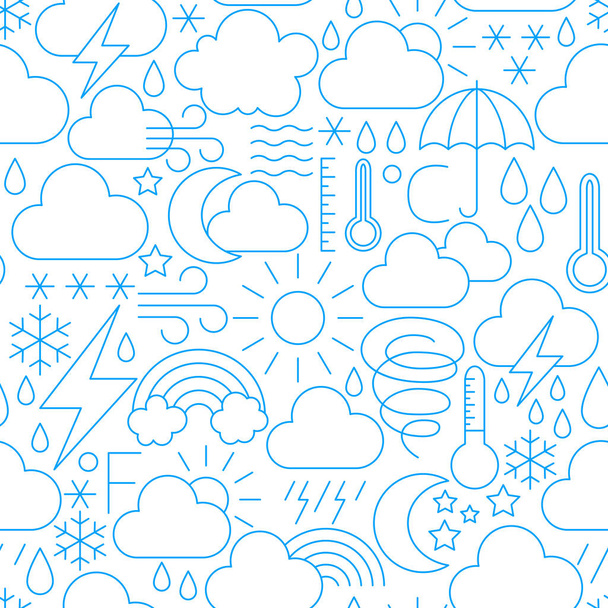 Weather Line Seamless Pattern - Vector, Image