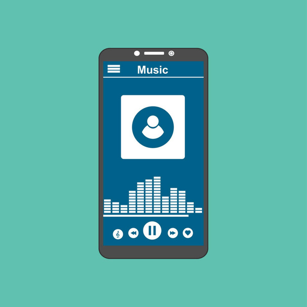 Musik-Player und App-Design für Website und mobile Anwendungen - Vektor, Bild