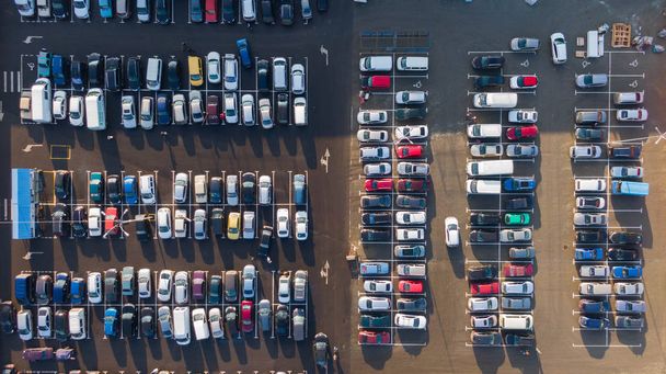No empty parking lots for cars, aerial view. - Photo, Image
