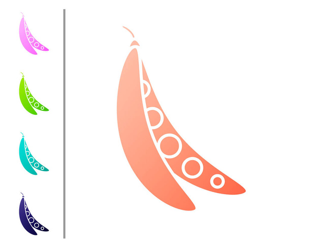 Haricots corail icône de haricots isolés sur fond blanc. Définir des icônes de couleur. Illustration vectorielle
 - Vecteur, image