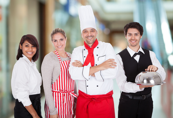 Group Of Restaurant Staff - Foto, Imagem