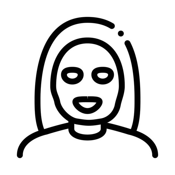 Vrouw Gezondheidszorg Masker Ikoon Outline Illustratie - Vector, afbeelding