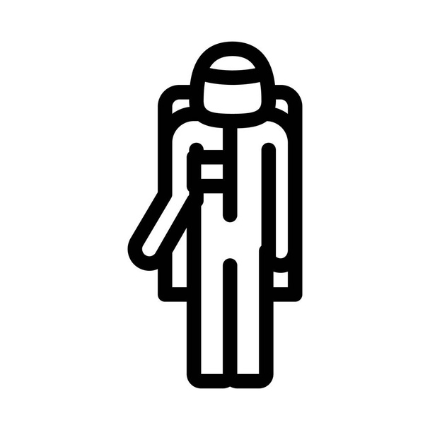 Иллюстрация очертаний иконы космического костюма астронавта
 - Вектор,изображение