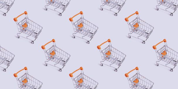 Banner with shopping cart. - Foto, Imagen