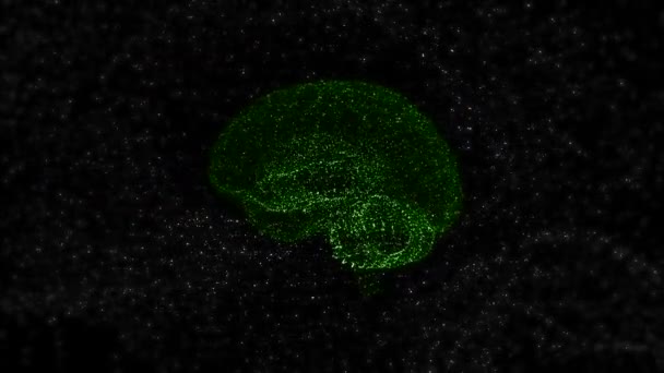 Concepto de objetivos de desarrollo sostenible. 4k video de cerebro iluminante verde sobre fondo negro
. - Metraje, vídeo